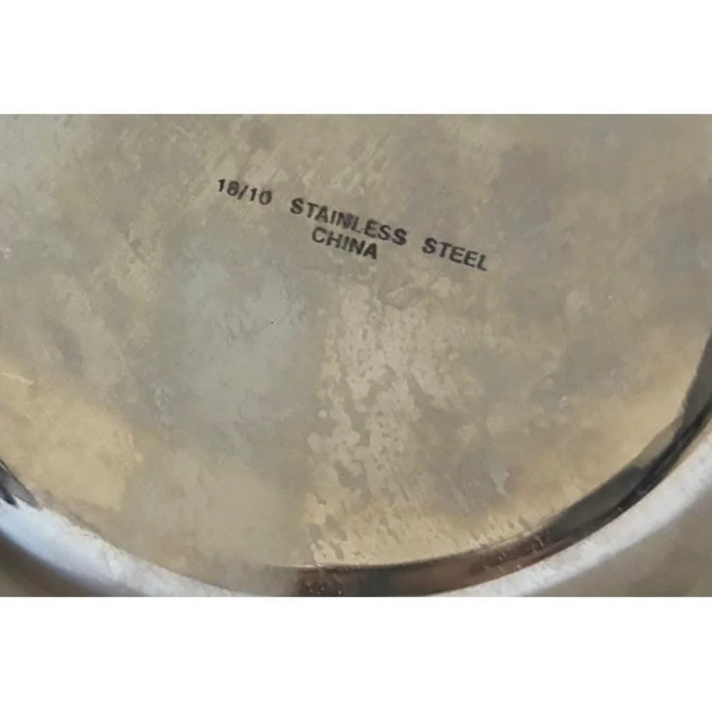 Vintage Bowls Stainless Steel Gold Thumb Ring Mixing Serving Ice 6x2.5
